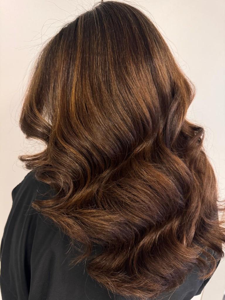 Ash and honey blonde layered styling