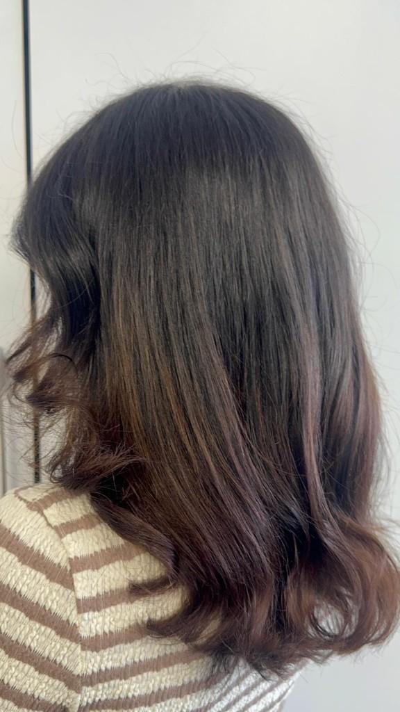 Chocolate brown with glossy waves